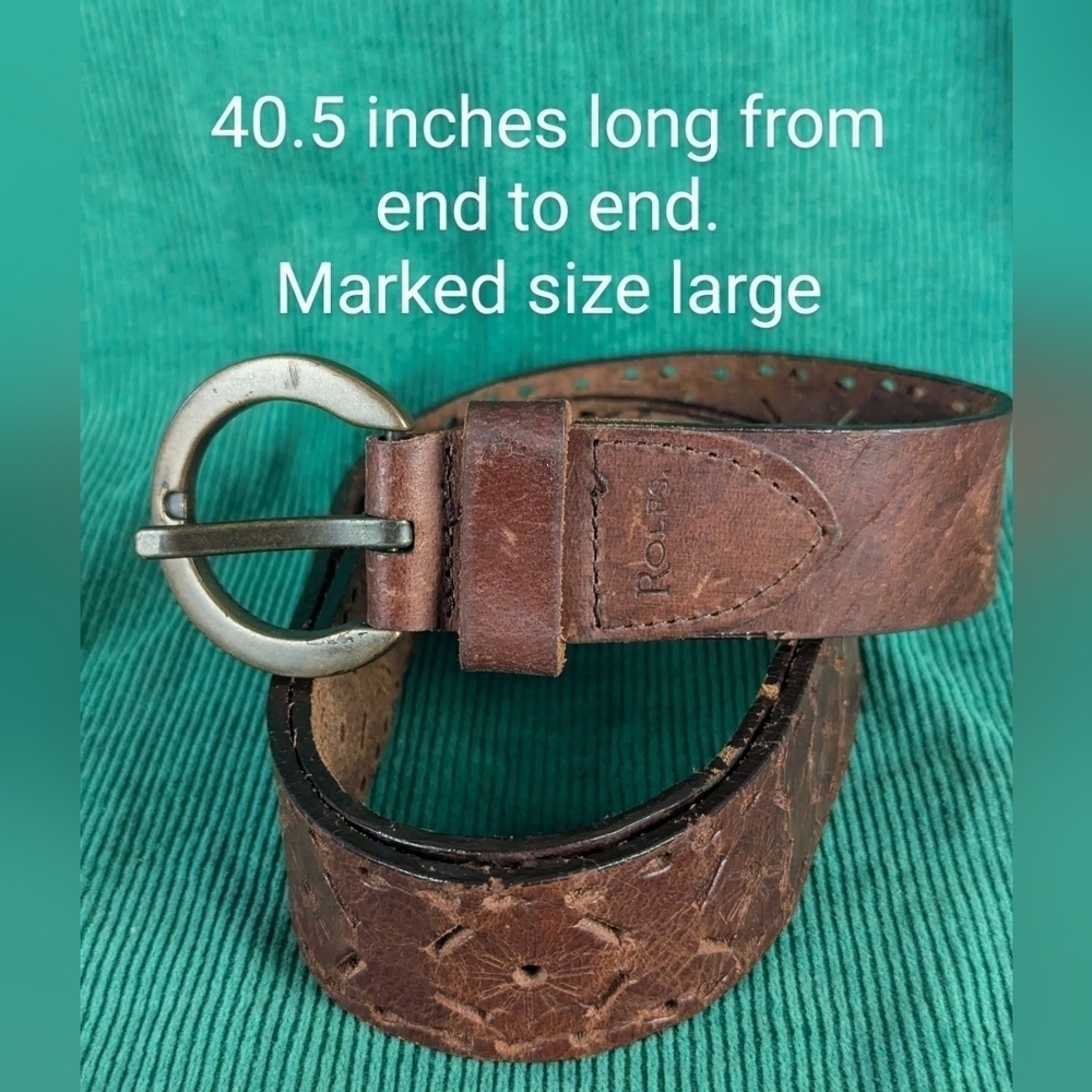 Rolfs size large leather belt in great condition with minimal wear to the end